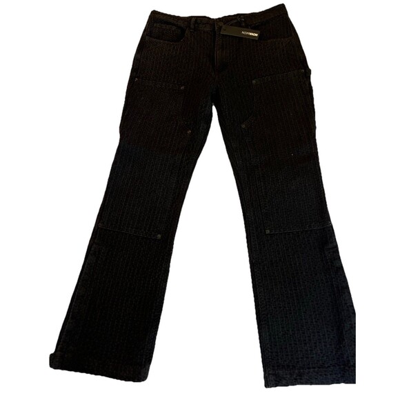 Fashion Nova Warsaw Carpenter Slim Flare Jeans Black 36x32 NWT - Picture 1 of 12